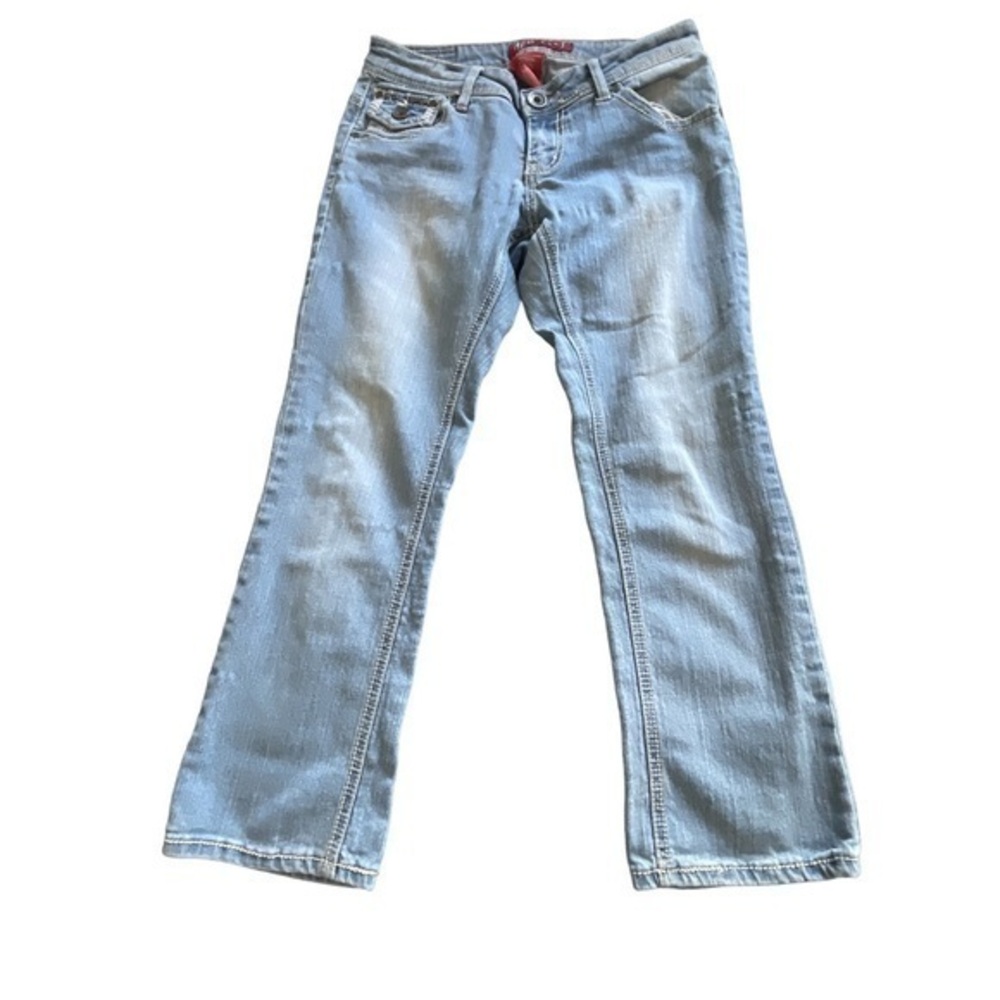 Women's Red Rivet Light Blue Denim Cropped Jeans Size 5 GUC #7836